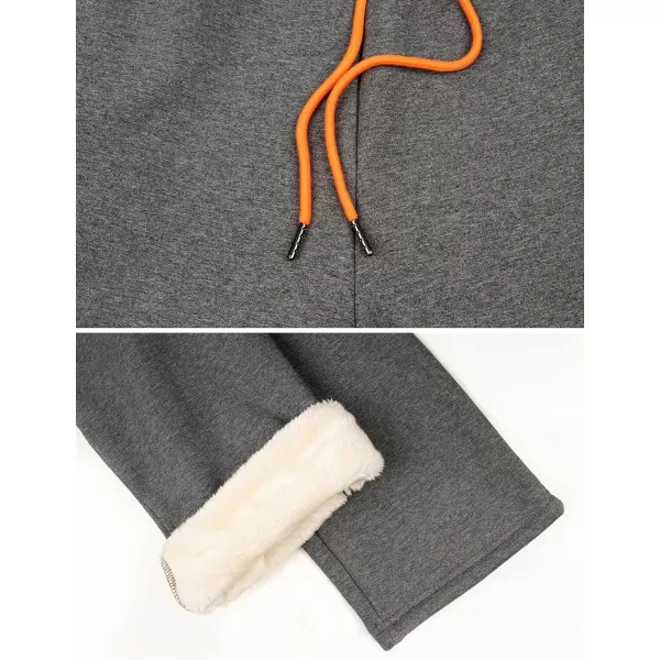 Gihuo Men's Warm Fleece Sweatpants Sherpa Lined Pants Active Joggers Track Pants Drawstring Contrast Pants