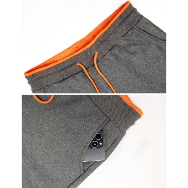 Gihuo Men's Warm Fleece Sweatpants Sherpa Lined Pants Active Joggers Track Pants Drawstring Contrast Pants