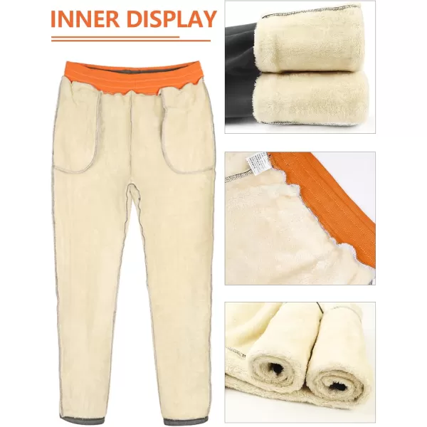 Gihuo Men's Warm Fleece Sweatpants Sherpa Lined Pants Active Joggers Track Pants Drawstring Contrast Pants