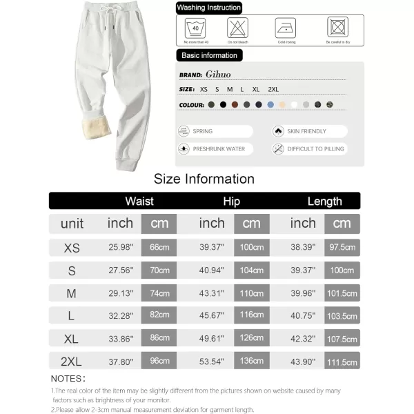 Gihuo Men's Winter Fleece Pants Sherpa Lined Sweatpants Active Running Jogger Pants)
