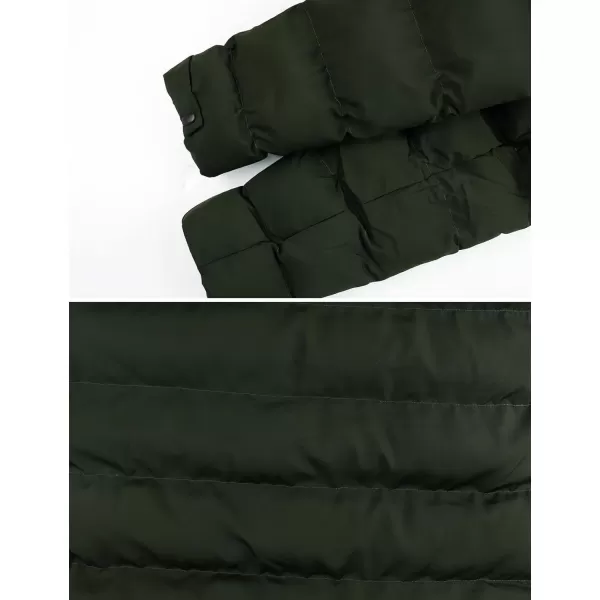 Gihuo Men's Winter Puffer Jacket Hooded Zip Up Long Coat Warm Padded Coats Quilted Jackets with Pockets