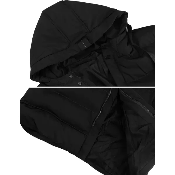Gihuo Men's Winter Puffer Jacket Hooded Zip Up Long Coat Warm Padded Coats Quilted Jackets with Pockets