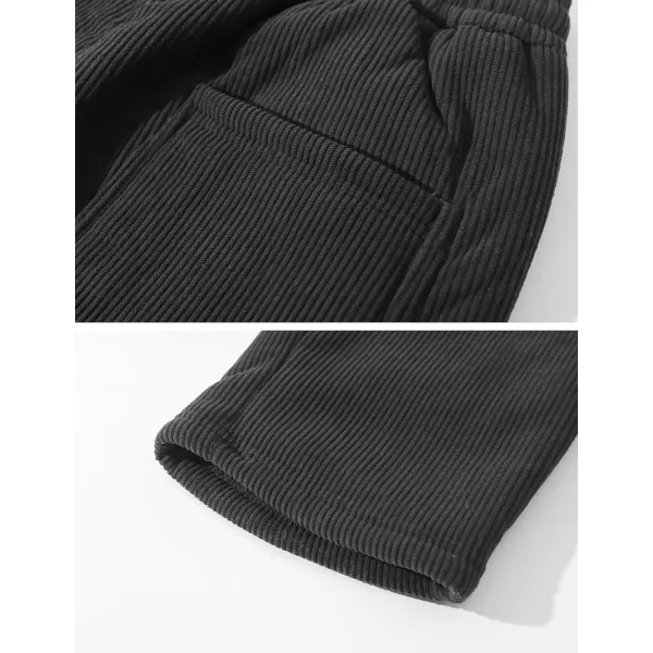 Gihuo Men's Winter Sherpa Lined Corduroy Sweatpants Comfy Athletic Pants