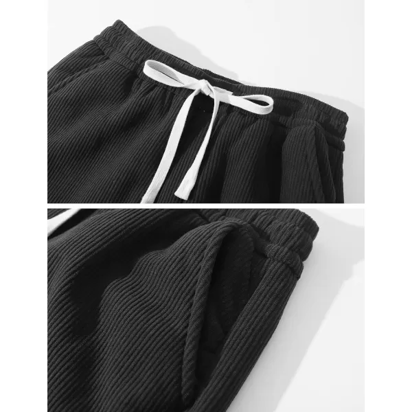 Gihuo Men's Winter Sherpa Lined Corduroy Sweatpants Comfy Athletic Pants