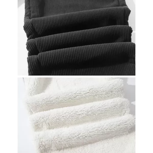 Gihuo Men's Winter Sherpa Lined Corduroy Sweatpants Comfy Athletic Pants