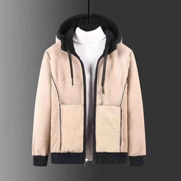 Gihuo Men's Winter Sherpa Lined Hoodie Zip Up Sweatshirt Warm Jacket)