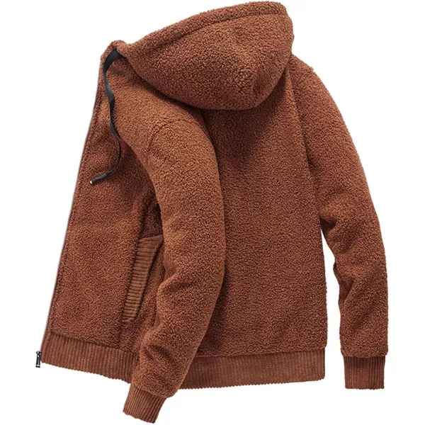 Gihuo Men's Winter Sherpa Lined Hoodie Zip Up Sweatshirt Warm Jacket)