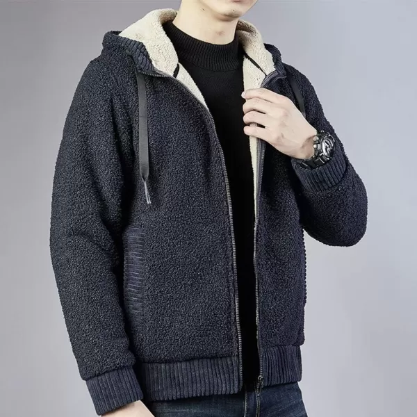 Gihuo Men's Winter Sherpa Lined Hoodie Zip Up Sweatshirt Warm Jacket)