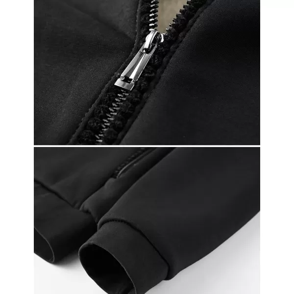 Gihuo Men's Winter Sherpa Lined Hoodie Zip Up Sweatshirt Warm Jacket