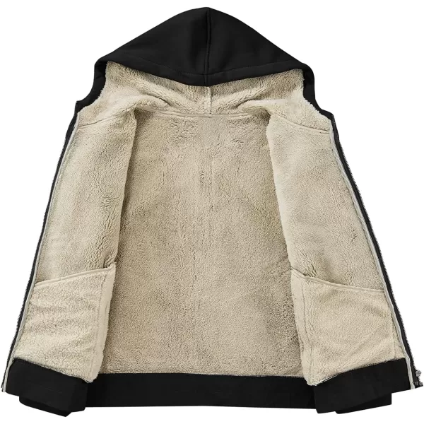 Gihuo Men's Winter Sherpa Lined Hoodie Zip Up Sweatshirt Warm Jacket
