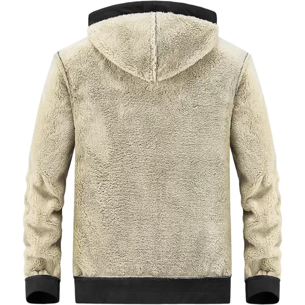 Gihuo Men's Winter Sherpa Lined Hoodie Zip Up Sweatshirt Warm Jacket