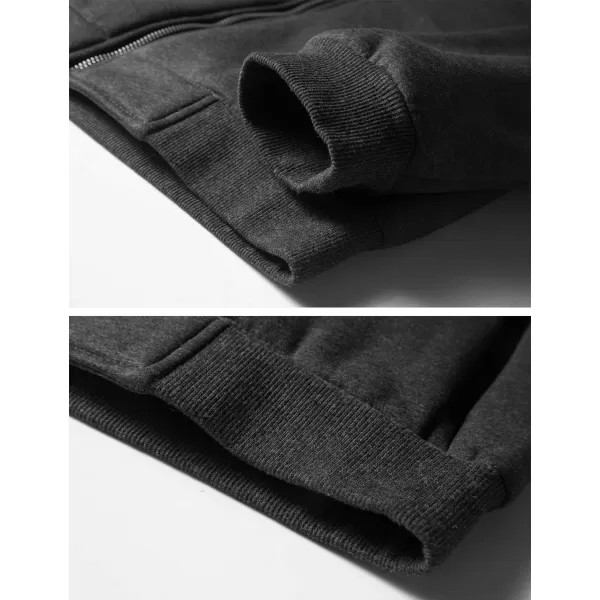 Gihuo Men's Winter Sherpa Lined Hoodie Zip Up Sweatshirt Warm Jacket