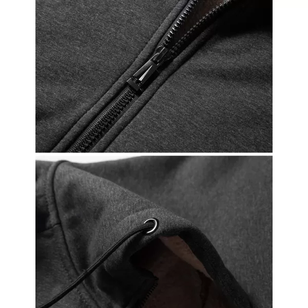 Gihuo Men's Winter Sherpa Lined Hoodie Zip Up Sweatshirt Warm Jacket
