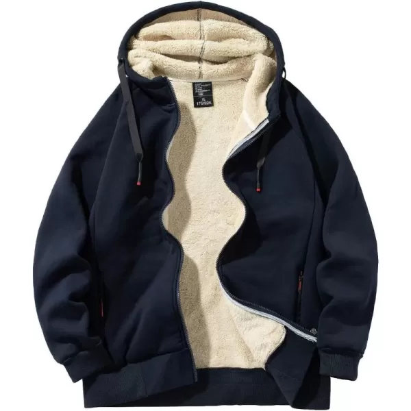 Gihuo Men's Winter Sherpa Lined Hoodie Zip Up Sweatshirt Warm Jacket