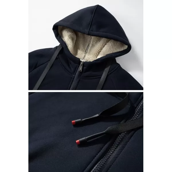 Gihuo Men's Winter Sherpa Lined Hoodie Zip Up Sweatshirt Warm Jacket