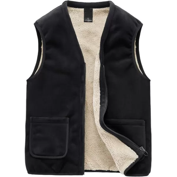 Gihuo Men's Winter Sherpa Lined Zip Up Fleece Vest Gilet )