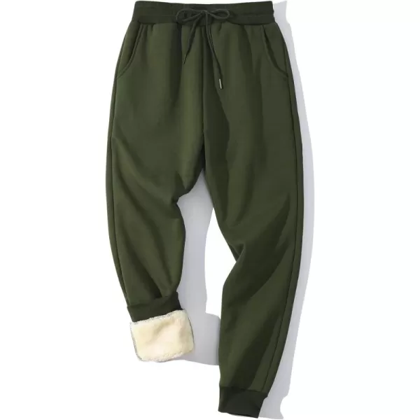 Gihuo Men's Winter Warm Fleece Pants Sherpa Fleece Lined Jogger Pants Sweatpants)