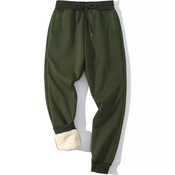 Gihuo Men's Winter Warm Fleece Pants Sherpa Fleece Lined Jogger Pants Sweatpants)