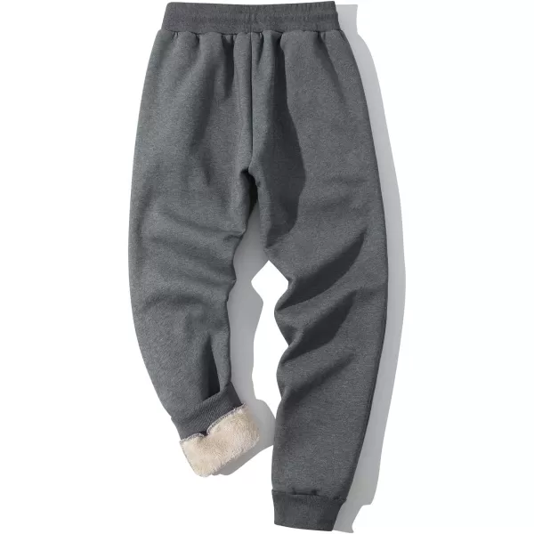Gihuo Men's Winter Warm Fleece Pants Sherpa Fleece Lined Jogger Pants Sweatpants)