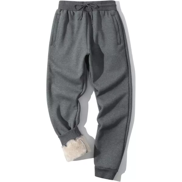 Gihuo Men's Winter Warm Fleece Pants Sherpa Fleece Lined Jogger Pants Sweatpants)