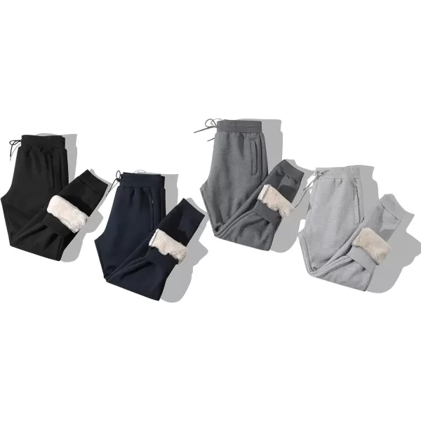 Gihuo Men's Winter Warm Fleece Pants Sherpa Fleece Lined Jogger Pants Sweatpants)