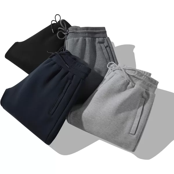 Gihuo Men's Winter Warm Fleece Pants Sherpa Fleece Lined Jogger Pants Sweatpants)