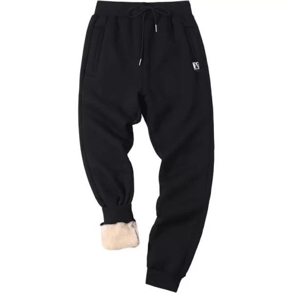 Gihuo Men’s Winter Warm Sherpa Lined Sweatpants Jogger Pants Fleece Pants