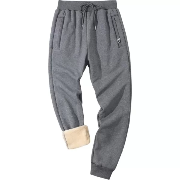 Gihuo Men’s Winter Warm Sherpa Lined Sweatpants Jogger Pants Fleece Pants