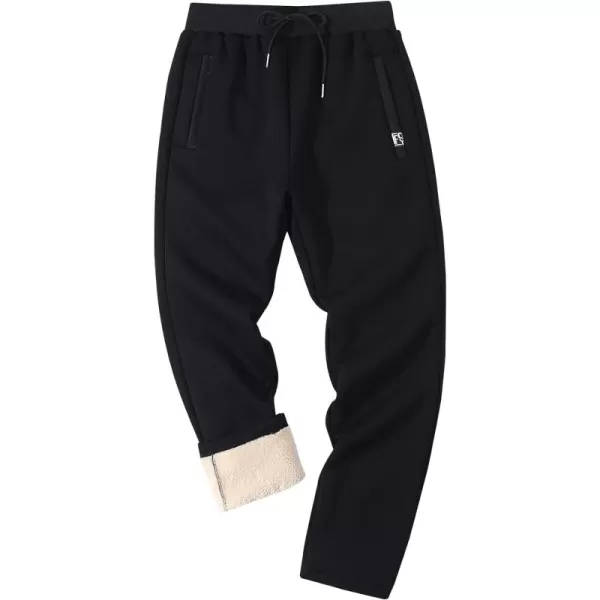 Gihuo Men’s Winter Warm Sherpa Lined Sweatpants Jogger Pants Fleece Pants