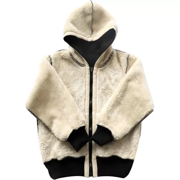 Gihuo Unisex Boy's Girls Winter Warm Sherpa Lined Zip Up Sweatshirt Fleece Jacket