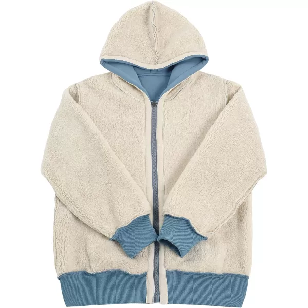 Gihuo Unisex Boy's Girls Winter Warm Sherpa Lined Zip Up Sweatshirt Fleece Jacket