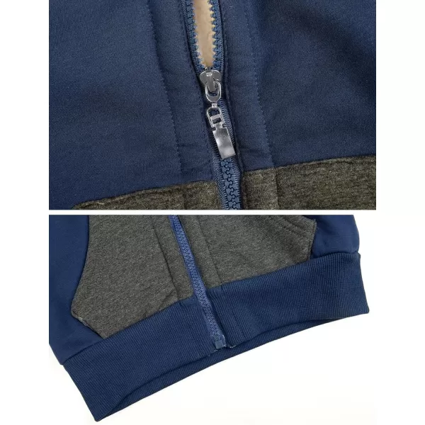 Gihuo Unisex Boy's Girls Winter Warm Sherpa Lined Zip Up Sweatshirt Fleece Jacket
