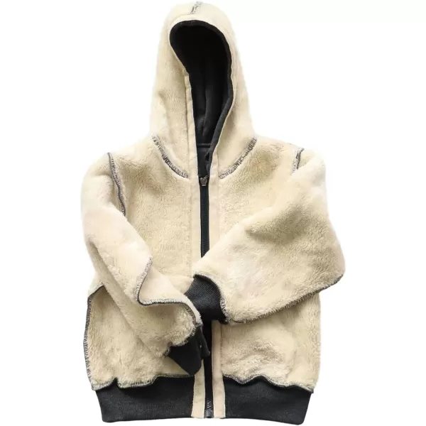 Gihuo Unisex Boy's Girls Winter Warm Sherpa Lined Zip Up Sweatshirt Fleece Jacket