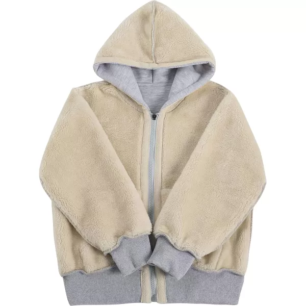 Gihuo Unisex Boy's Girls Winter Warm Sherpa Lined Zip Up Sweatshirt Fleece Jacket