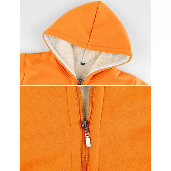 Gihuo Unisex Boy's Girls Winter Warm Sherpa Lined Zip Up Sweatshirt Fleece Jacket