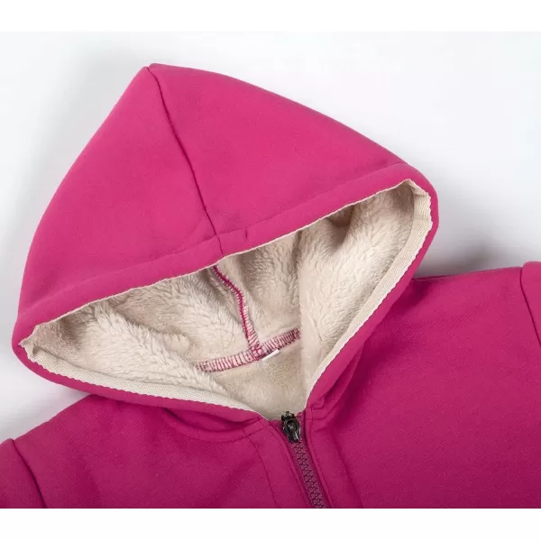 Gihuo Unisex Boy's Girls Winter Warm Sherpa Lined Zip Up Sweatshirt Fleece Jacket