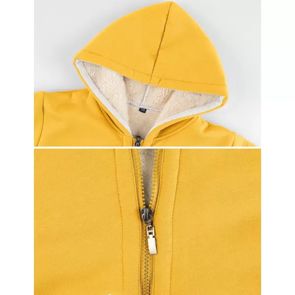 Gihuo Unisex Boy's Girls Winter Warm Sherpa Lined Zip Up Sweatshirt Fleece Jacket