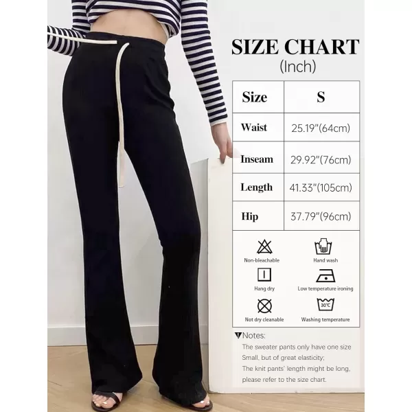 Gihuo Women' s Cable Knit Sweater Pants Long Knit Harem Pants Joggers Drawstring Elastic Waist Stretchy Knit Pants