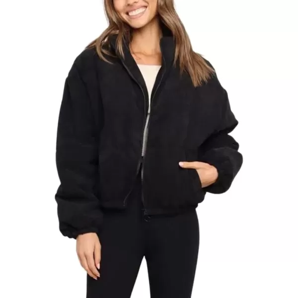 Gihuo Women' s Corduroy Puffer Jacket Full Zip Puffy Jackets Long Sleeve Winter Bubble Coats Warm Outerwear Coats