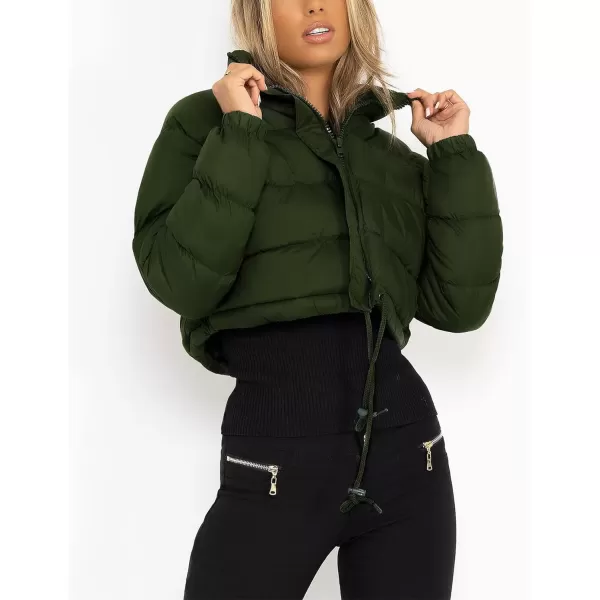 Gihuo Women' s Cropped Quilted Puffer Jacket Outerwear Coats