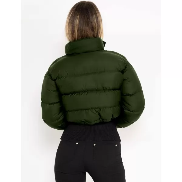 Gihuo Women' s Cropped Quilted Puffer Jacket Outerwear Coats