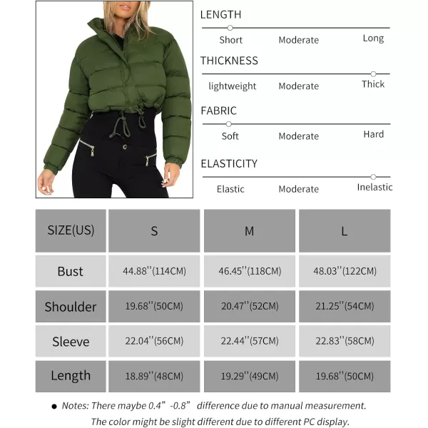 Gihuo Women' s Cropped Quilted Puffer Jacket Outerwear Coats