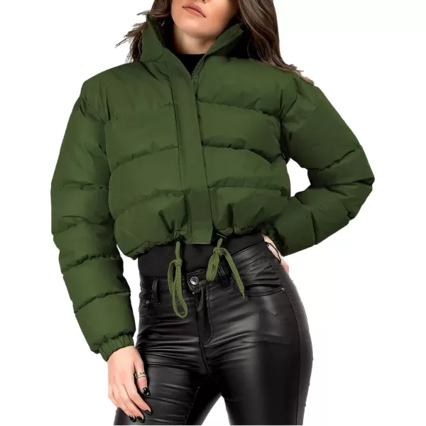 Gihuo Women' s Cropped Quilted Puffer Jacket Outerwear Coats
