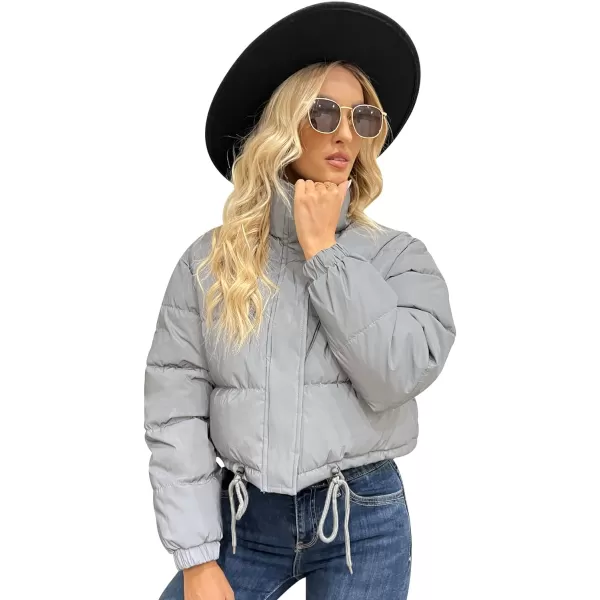 Gihuo Women' s Cropped Quilted Puffer Jacket Outerwear Coats