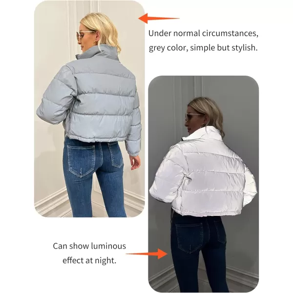 Gihuo Women' s Cropped Quilted Puffer Jacket Outerwear Coats