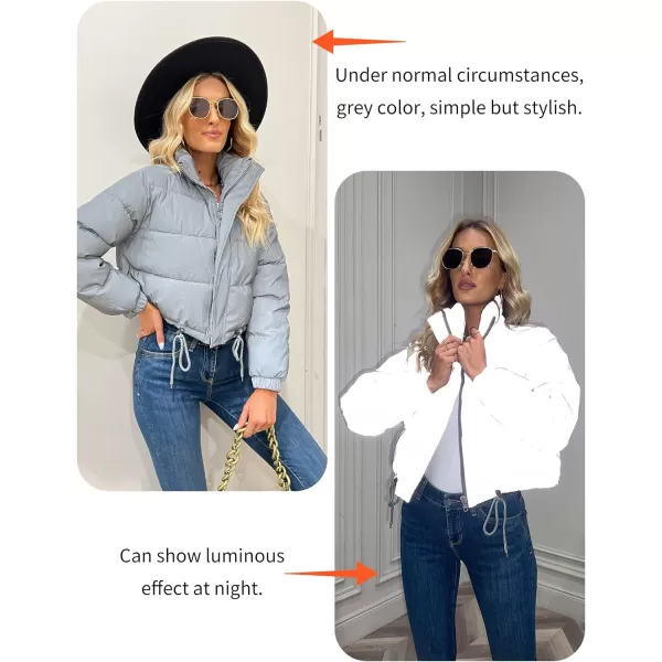 Gihuo Women' s Cropped Quilted Puffer Jacket Outerwear Coats