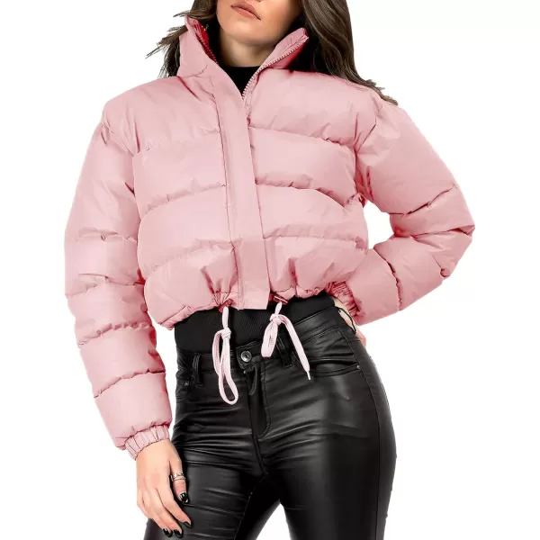 Gihuo Women' s Cropped Quilted Puffer Jacket Outerwear Coats