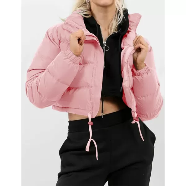 Gihuo Women' s Cropped Quilted Puffer Jacket Outerwear Coats