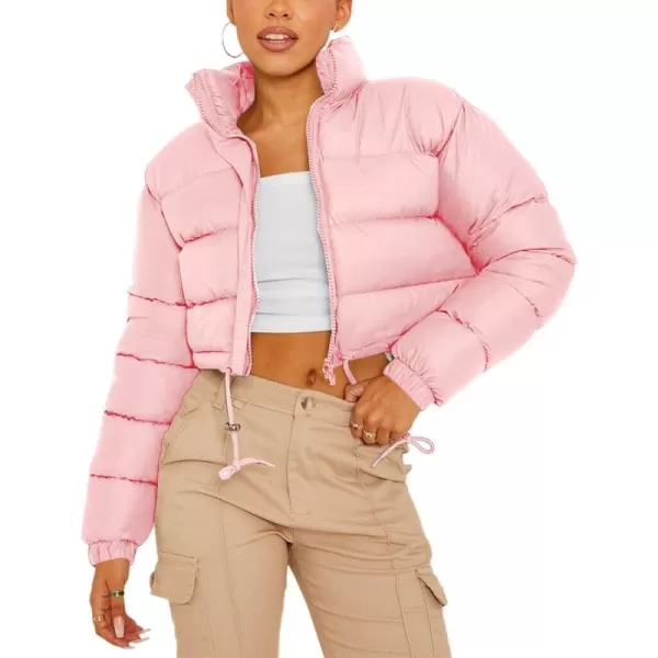 Gihuo Women' s Cropped Quilted Puffer Jacket Outerwear Coats