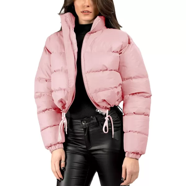 Gihuo Women' s Cropped Quilted Puffer Jacket Outerwear Coats